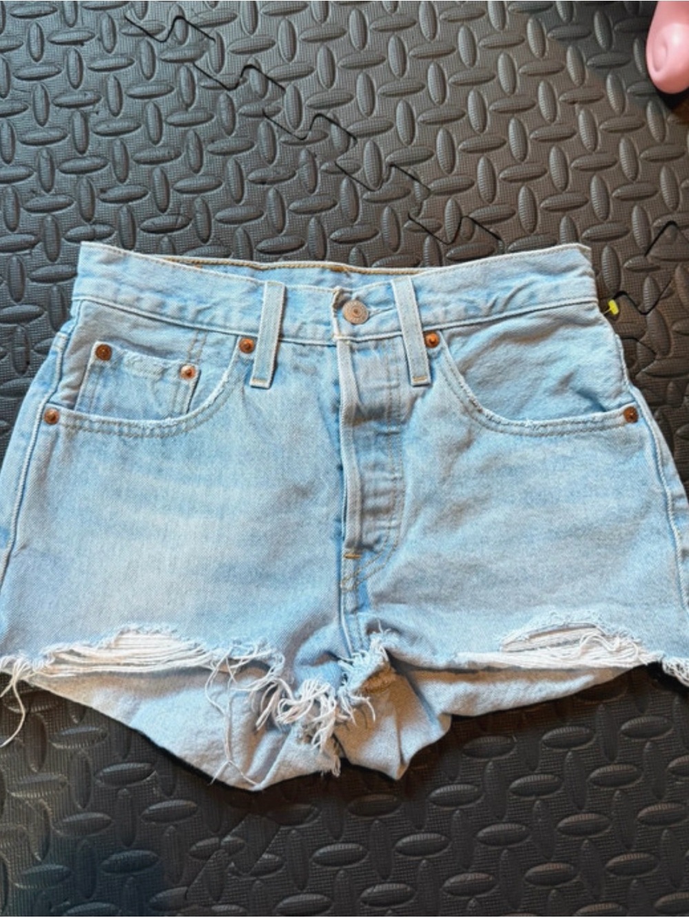 Levi 501 Lightwash Jeans Shorts Button Fly 24 Waist